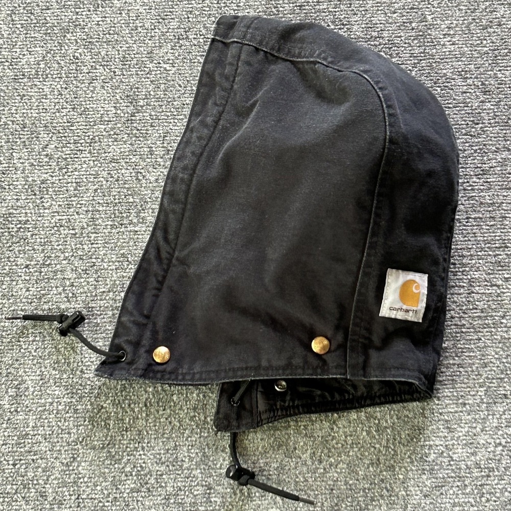 Carhartt Hat Trapper Mens One Size Black Quilted Lined Canvas Work Hood